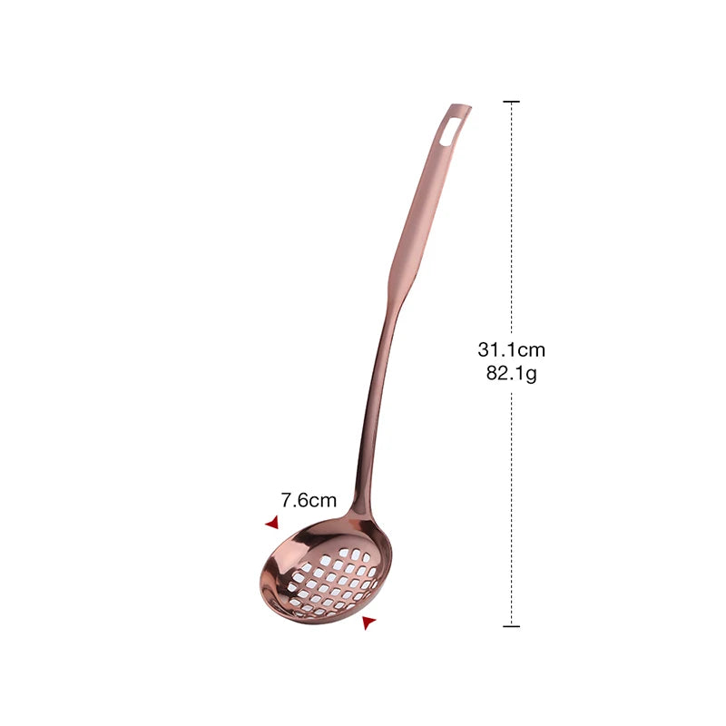 Metal Soup Ladle, 18/8 Stainless Steel Ladle Spoon And Strainer Scoop Set With Holes, Cooking Utensil For Kitchen