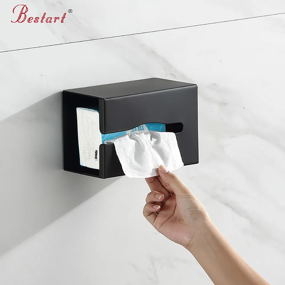 Buyer Star Wall Mounted black gold metal Stainless Steel Square Tissue Box
