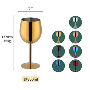 Popular Cup Metal Wine Mugs Stopper Drinking Custom Goblet 304 Stainless Steel Red Wine Glasses