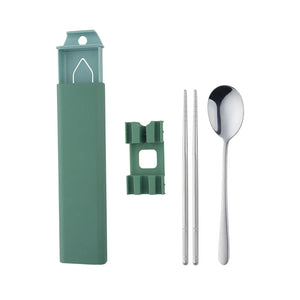 Wholesale Latest Design Cutlery Picnic Portable Camping Spoon Chopsticks Set  Modern Gold Stainless Steel Flatware Set with Box