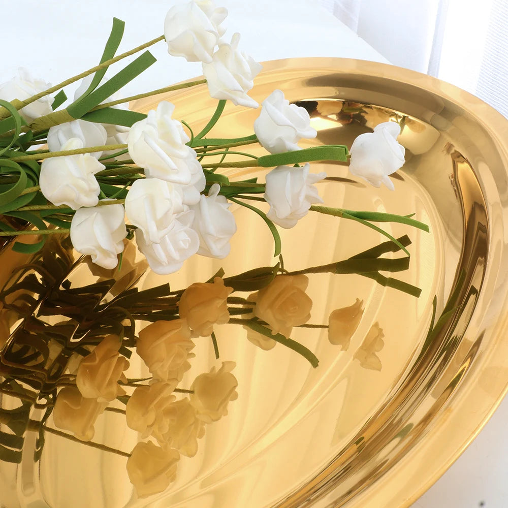 Wholesale Hotel Restaurant Plate Stainless Steel Vegetables Fruits Seafood Fish Plate