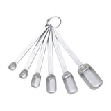 Set of 6 Mini Oval Shape Stainless Steel Measuring Spoons Set