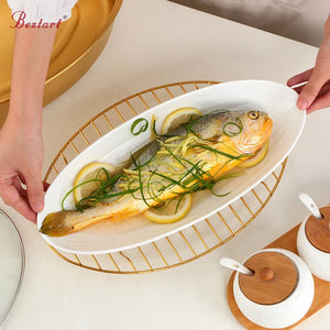 Oyster Steamer Pot Steamed Tray Stainless Steel 18/10 Oval Steamer Steamed Fish Food Steamer Pot