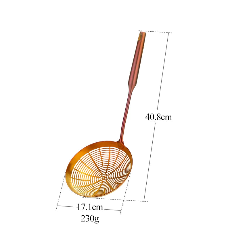 OEM/ODM Kitchen Accessories Frying Colander Stainless Steel Mesh Strainer Spoon for Cooking
