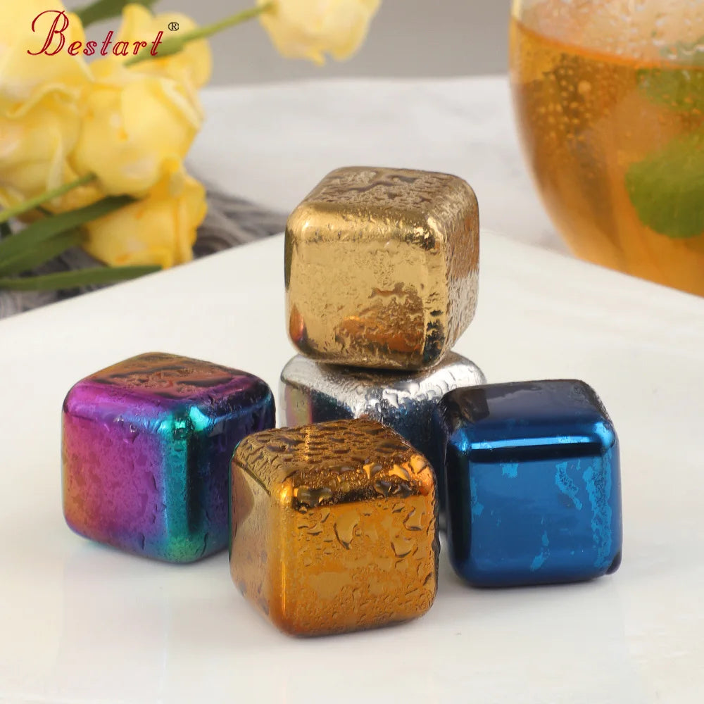 Bar Accessories Cooling Stones Stainless Steel 304 Whiskey Ice Cube for Cola Wine Drinks