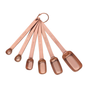 Set of 6 Mini Oval Shape Stainless Steel Measuring Spoons Set