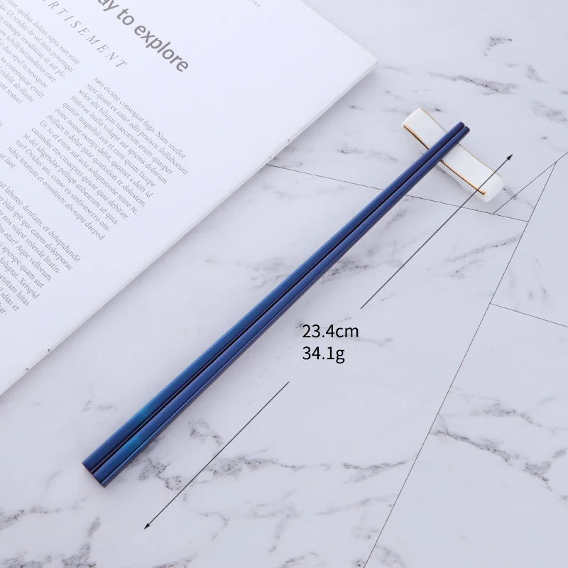 Best Selling Products Non-slip Square Shape Chinese Metal Stainless Steel Logo Custom Chopsticks
