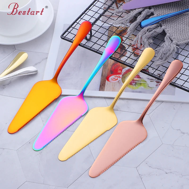 Customizable Stainless Steel Pizza Cheese Birthday Gold Cake Knife Rose Gold Cake Server Triangle Shovel