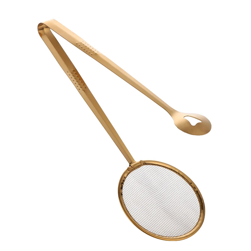 Multi-functional Kitchen Tools Stainless Steel Colander Food Filter Spoon With Clip