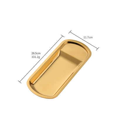 Hotel Dinning Room Stainless Steel Gold Serving Trays for Restaurant Tableware