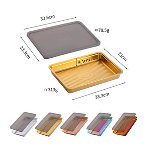 Stainless Steel Multi-functional Plate Food Container Preservation Box Microwave Crisper