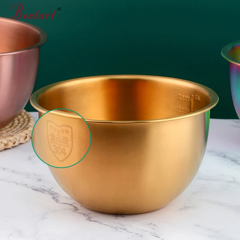 Kitchen Utensil Cooking Basin Pot Stainless Steel Mixing Bowl Soup Salad Bowl
