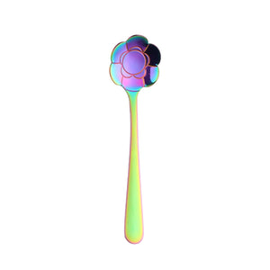 Buyer Star wholesale bulk Mirror throwing flower long spoon gold set stainless flatware coffee spoon