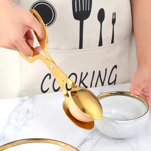 Kitchen Baking Tool Stainless Steel Food Tongs BBQ Tongs Metal Bread Tongs