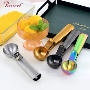 Wholesale Gold Ice Cream Spoon Stainless Steel Ice Cream Scoop with Trigger