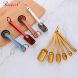 Set of 6 Mini Oval Shape Stainless Steel Measuring Spoons Set