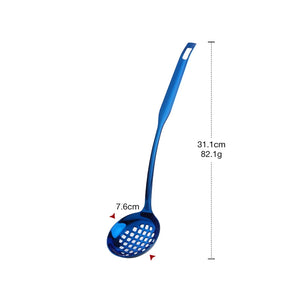 Metal Soup Ladle, 18/8 Stainless Steel Ladle Spoon And Strainer Scoop Set With Holes, Cooking Utensil For Kitchen
