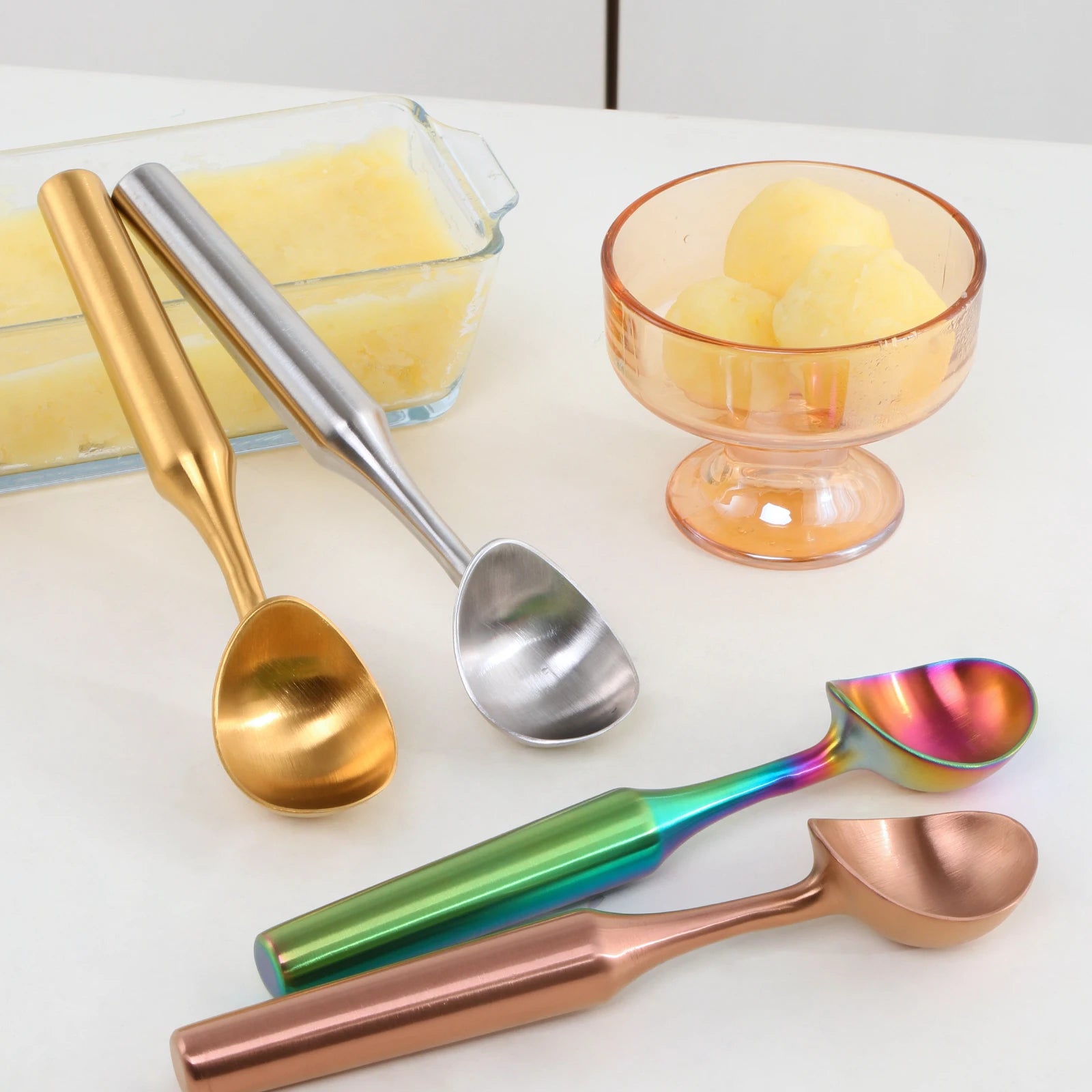 Professional Digger Spade Ball Maker Non-Slip Grip Stainless Steel Ice Cream Scoop Spoon