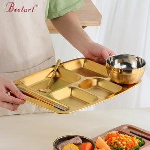 Customized Deep Dish Restaurant Food Dish Stainless Steel Dinner Plate
