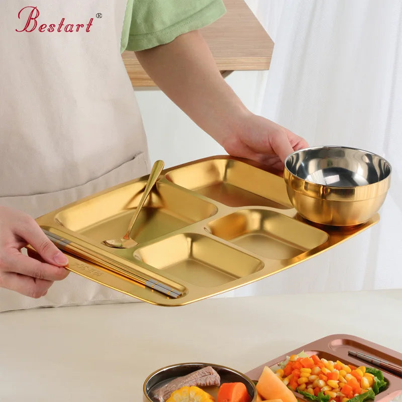 Customized Deep Dish Restaurant Food Dish Stainless Steel Dinner Plate