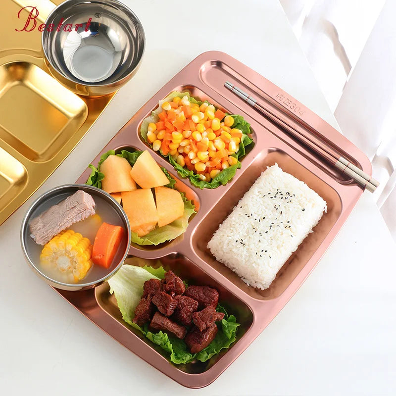 Customized Deep Dish Restaurant Food Dish Stainless Steel Dinner Plate