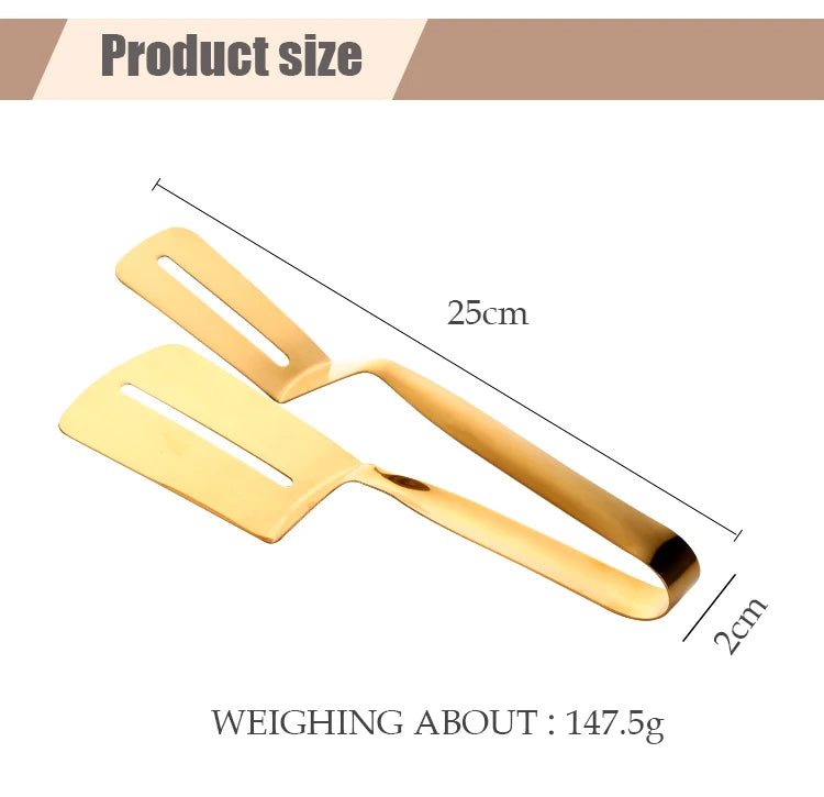 Kitchen Wares Accessories Stainless Steel Multifunctional Steak Clips BBQ Pizza Clamps Food Tongs