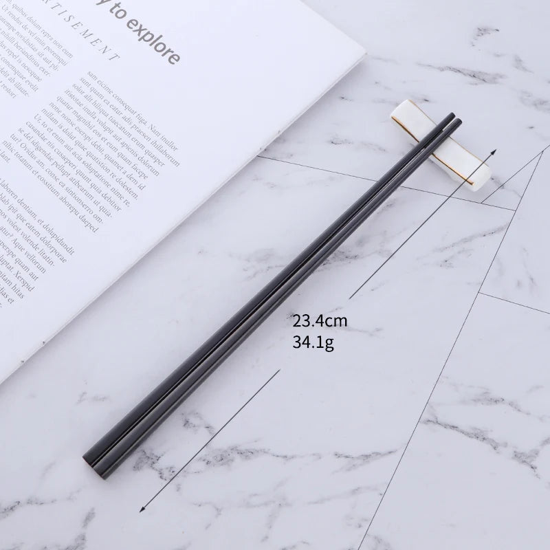 Best Selling Products Non-slip Square Shape Chinese Metal Stainless Steel Logo Custom Chopsticks