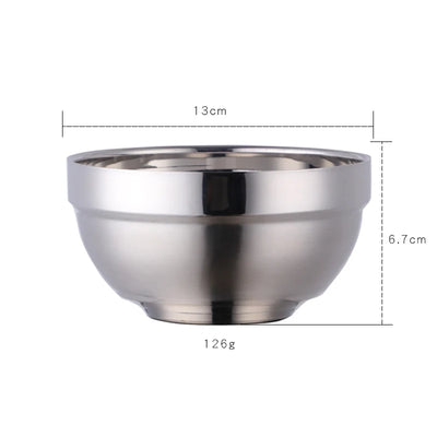 Tableware Insulated Double Walled Polished Rose Gold 304 Stainless Steel Round Rice Bowls