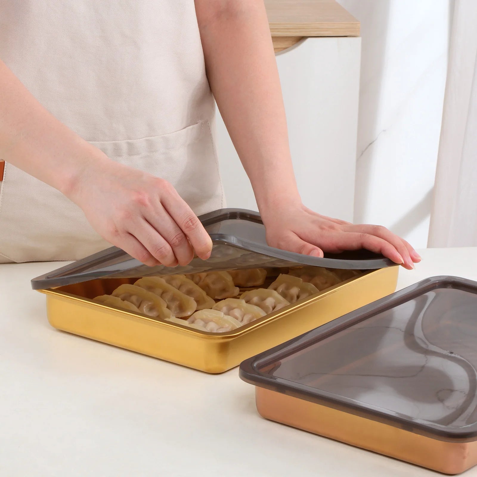 Stainless Steel Multi-functional Plate Food Container Preservation Box Microwave Crisper