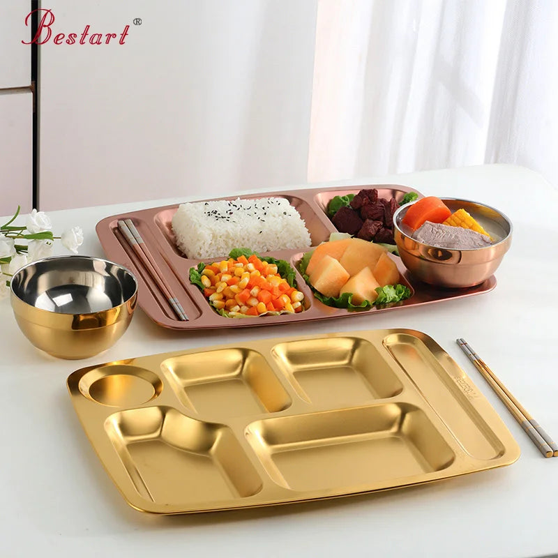 Customized Deep Dish Restaurant Food Dish Stainless Steel Dinner Plate