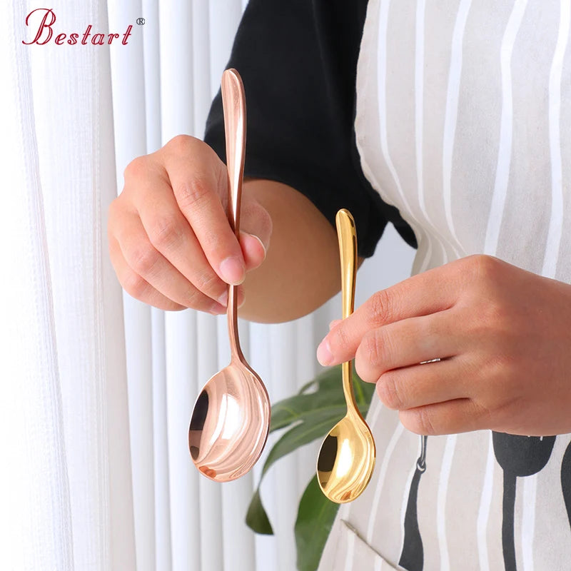ODM/OEM Popular Custom Mini Long Handled Stainless Steel Rose Gold Coffee Spoon Metal Dessert Tea Spoon