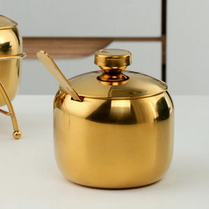 Seasoning Box Condiment Jar Set Spice Jars for Salt Pot Rack Stainless Steel Spice Jars with Lid