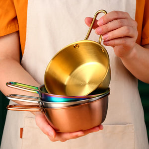 Multifunctional Korean Ramen wine stainless steel 304 18/10 Seasoning Mixing dish serving bowl with handle