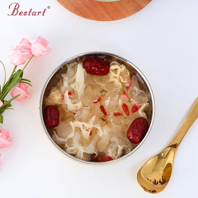 Tableware Insulated Double Walled Polished Rose Gold 304 Stainless Steel Round Rice Bowls