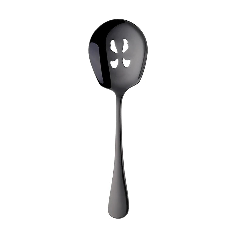 High Quality Colorful Slotted Service Spoons Set Stainless Steel Large Serving Spoon For Buffet Restaurant