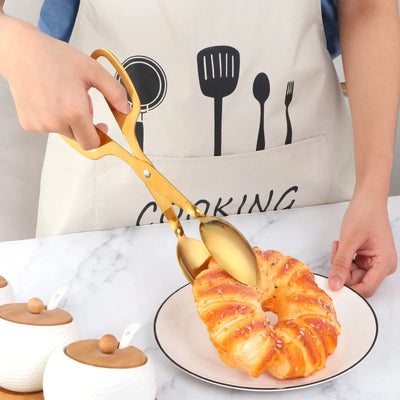 Kitchen Baking Tool Stainless Steel Food Tongs BBQ Tongs Metal Bread Tongs