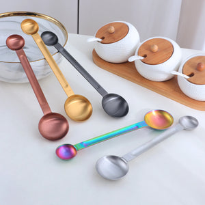Double Head Customizable logo Multi-function Stainless Steel Ice Cream Sugar Coffee Measuring Scoop