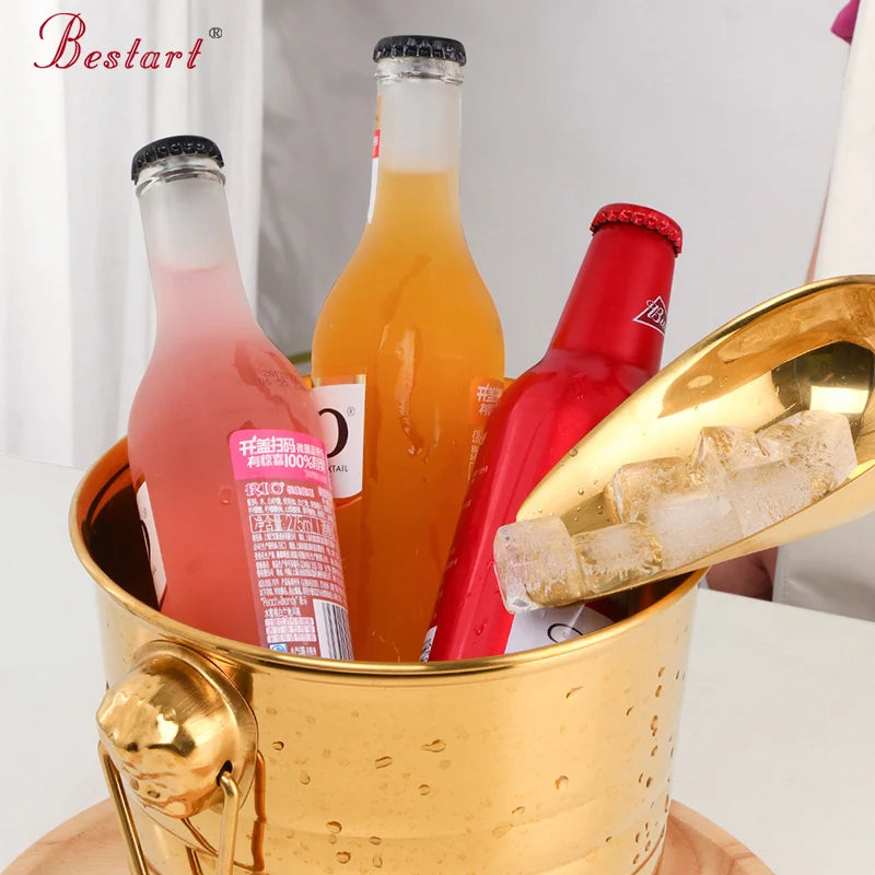 Wholesale Custom Insulated  Wine Champagne Bucket Stainless Steel Beer Ice Bucket