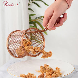 Creative Wire Basket Colander Stainless Steel Kitchen Strainer Restaurant French Fry Basket