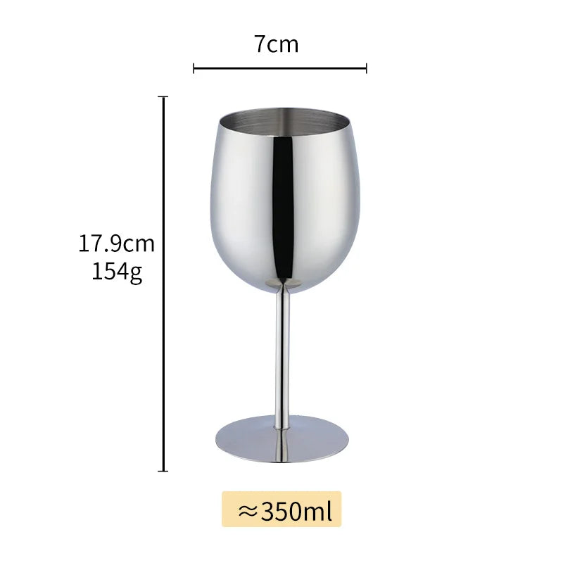 Popular Cup Metal Wine Mugs Stopper Drinking Custom Goblet 304 Stainless Steel Red Wine Glasses