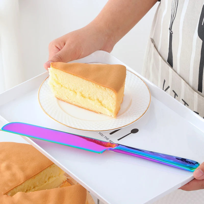 Titanium Gold Plated Stainless Steel Bread and Cake Kitchen Knife Set Rust-Proof Metal Tool