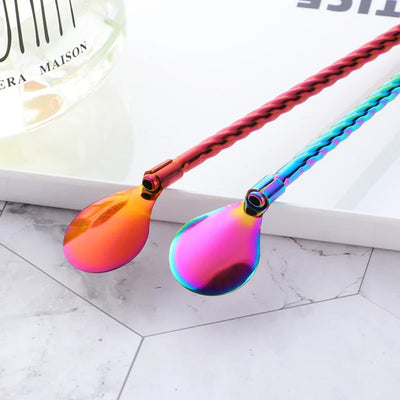 Unique Design Colorful Stainless Steel Sprial Pipette Spoon