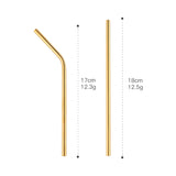 Hot Selling Kids Gold Multicolor rainbow Metal Stainless Steel Drinking Straws