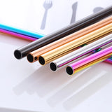 Hot Selling Kids Gold Multicolor rainbow Metal Stainless Steel Drinking Straws