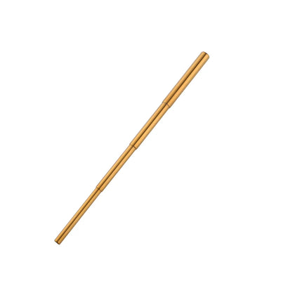 Portable Drinking Metal Gold Extendable Stainless Steel Straw with Brush and Nylon Bag