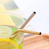 Hot Selling Kids Gold Multicolor rainbow Metal Stainless Steel Drinking Straws