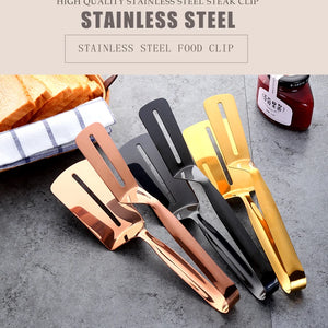 Kitchen Wares Accessories Stainless Steel Multifunctional Steak Clips BBQ Pizza Clamps Food Tongs