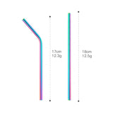 Hot Selling Kids Gold Multicolor rainbow Metal Stainless Steel Drinking Straws