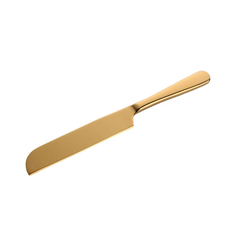 Titanium Gold Plated Stainless Steel Bread and Cake Kitchen Knife Set Rust-Proof Metal Tool