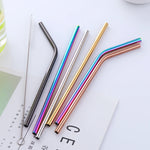 Hot Selling Kids Gold Multicolor rainbow Metal Stainless Steel Drinking Straws